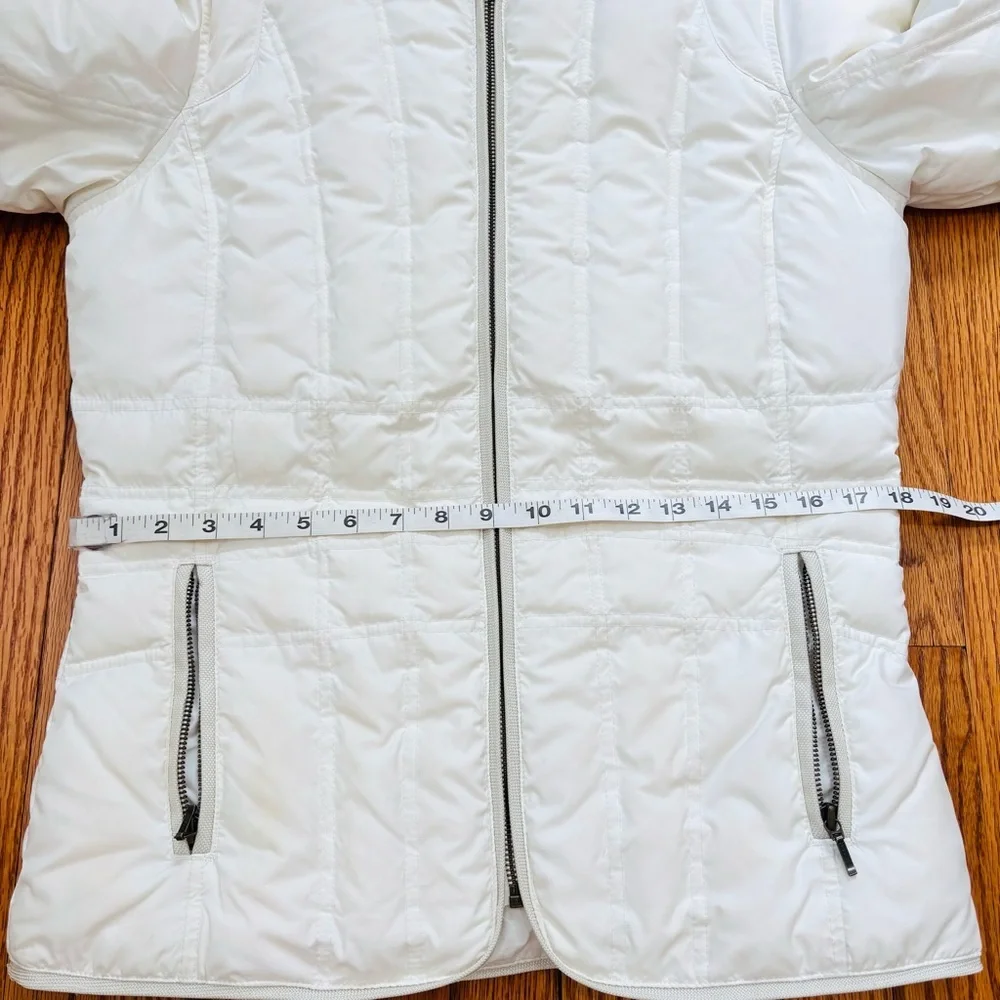 Eddie Bauer Y2K white sportsman goose down zip up quilted jacket puffer coat M/T